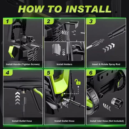 4800PSI 1800W Electric Pressure Washer with Interchangeable Nozzles