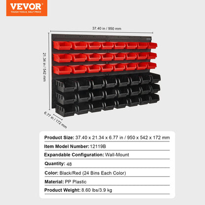 Wall Mounted Storage Bins Parts Rack Organizer for your Garage