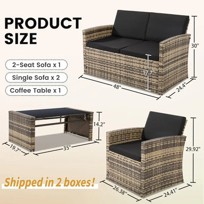 4 Piece Rattan Patio Set for your outdoor space