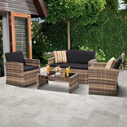 4 Piece Rattan Patio Set for your outdoor space