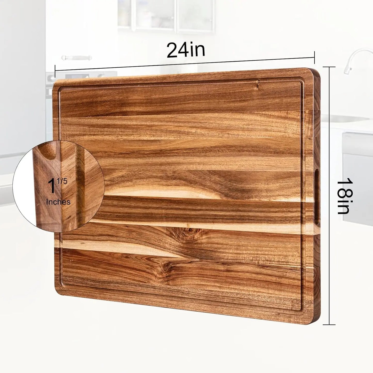 Extra Large Butcher Block Wood Cutting and Charcuterie Board