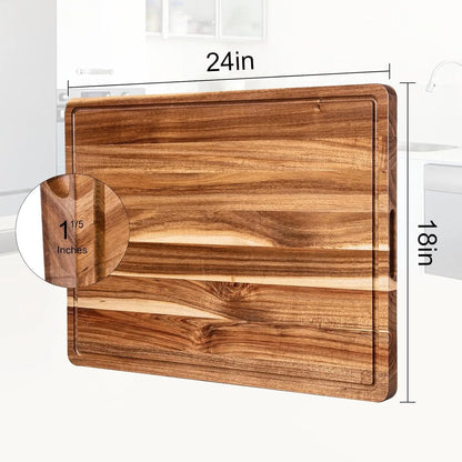 Extra Large Butcher Block Wood Cutting and Charcuterie Board