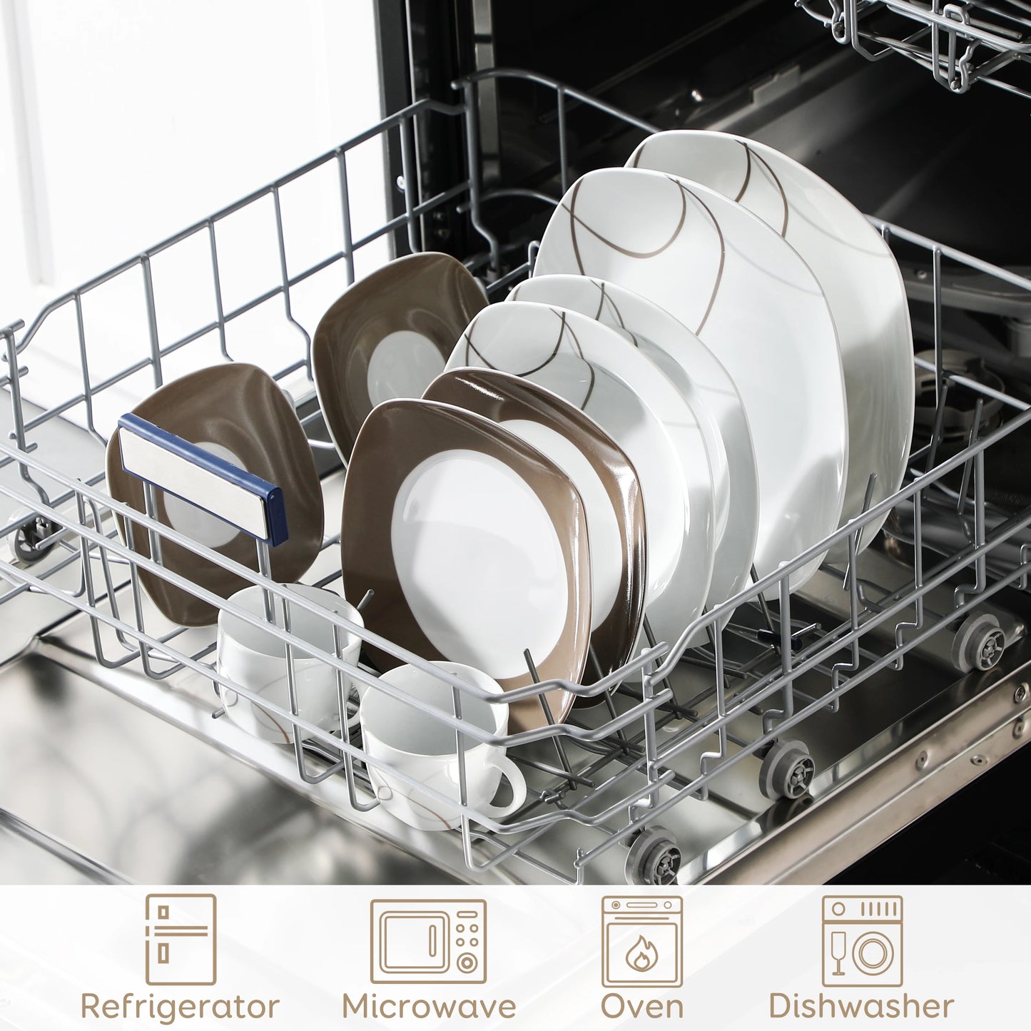 30-Piece Porcelain Ceramic Dinnerware Set