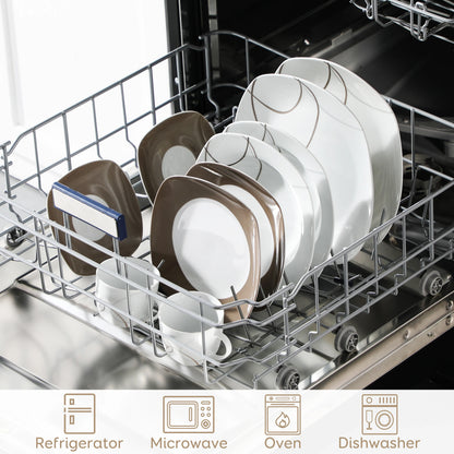 30-Piece Porcelain Ceramic Dinnerware Set