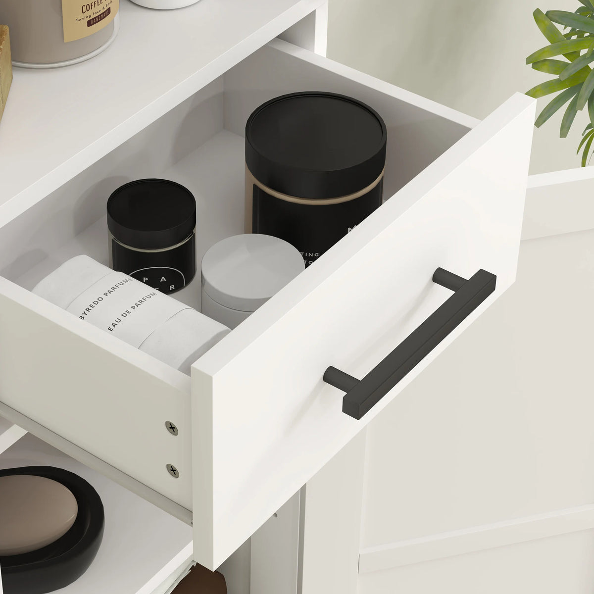67" Tall Bathroom Storage Cabinet with 3 Adjustable Shelves