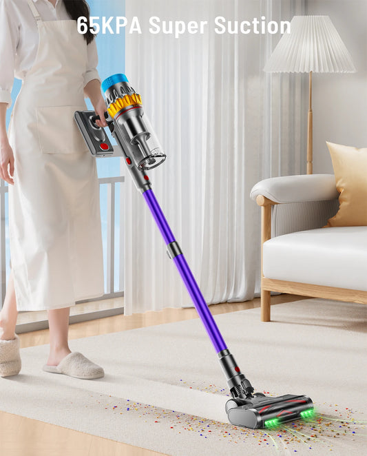 650W Cordless Vacuum Cleaner with attachments for Hardwood Flooring, Carpets, and Pet Hair