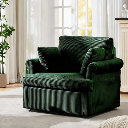 39-Inch 360 Swivel Barrel Accent Chair with Storage Pockets