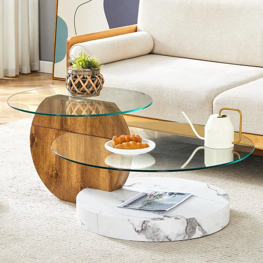 35" 3-Tier Design Tempered Glass Coffee Table for your Living Room
