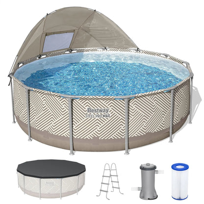 13ft Round Pool Set which Includes Cover, Canopy, Pump & Ladder