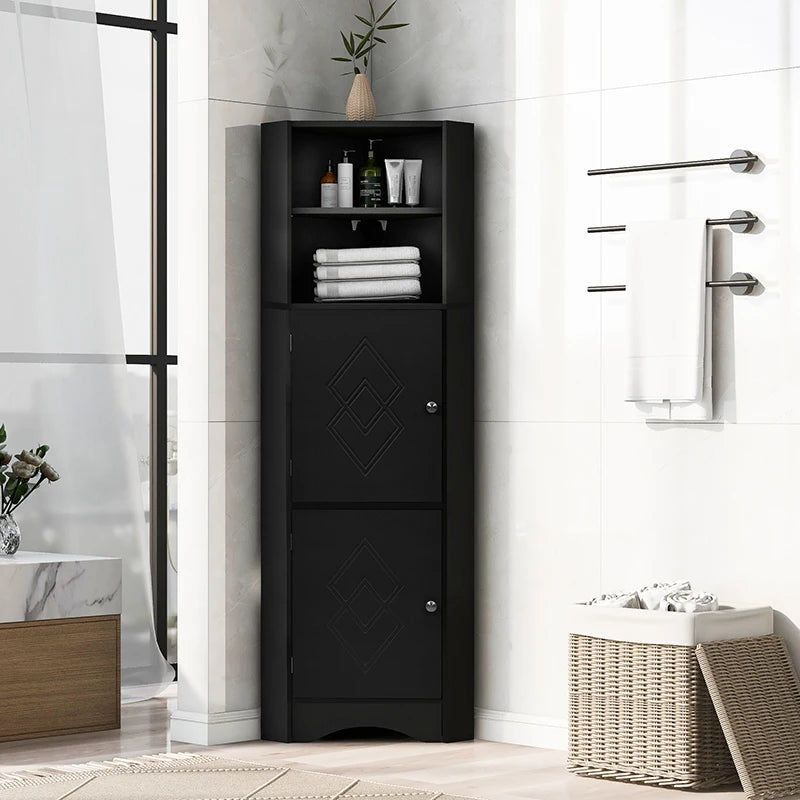 Freestanding Tall Bathroom Corner Cabinet