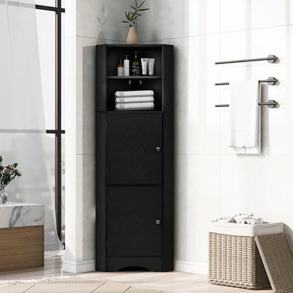 Freestanding Tall Bathroom Corner Cabinet