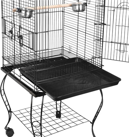 63.5 Inches Bird Cage with Detachable Stand and Open Top