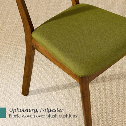 Set of 2 Modern Upholstered Wood Dining Chairs