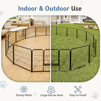 24-to-32-inch Foldable 16 Panel Metal Dog Playpen