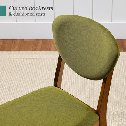 Set of 2 Modern Upholstered Wood Dining Chairs