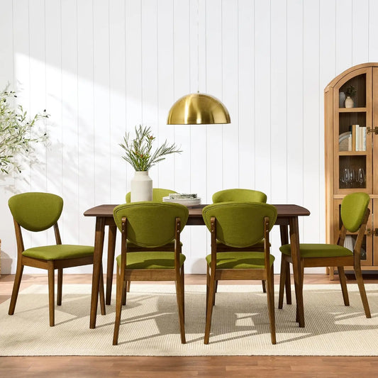 Set of 2 Modern Upholstered Wood Dining Chairs