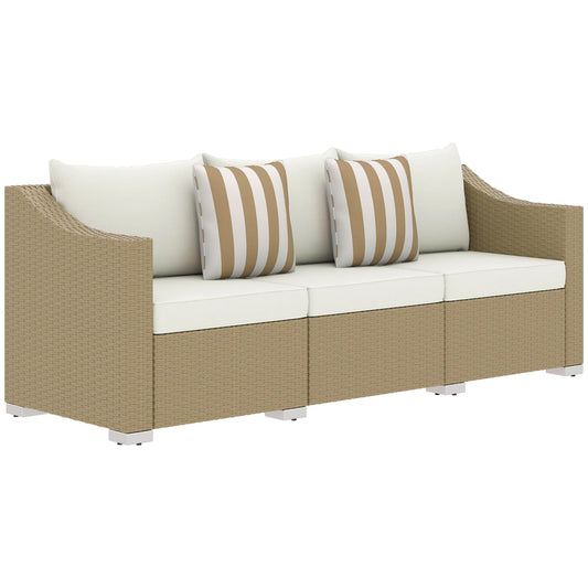 Outdoor Patio Rattan Sofa with Pillows