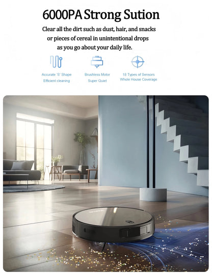 Self-Charging Smart Robot Vacuum Cleaner and Mop Combo for your Furbabies hair and messes!