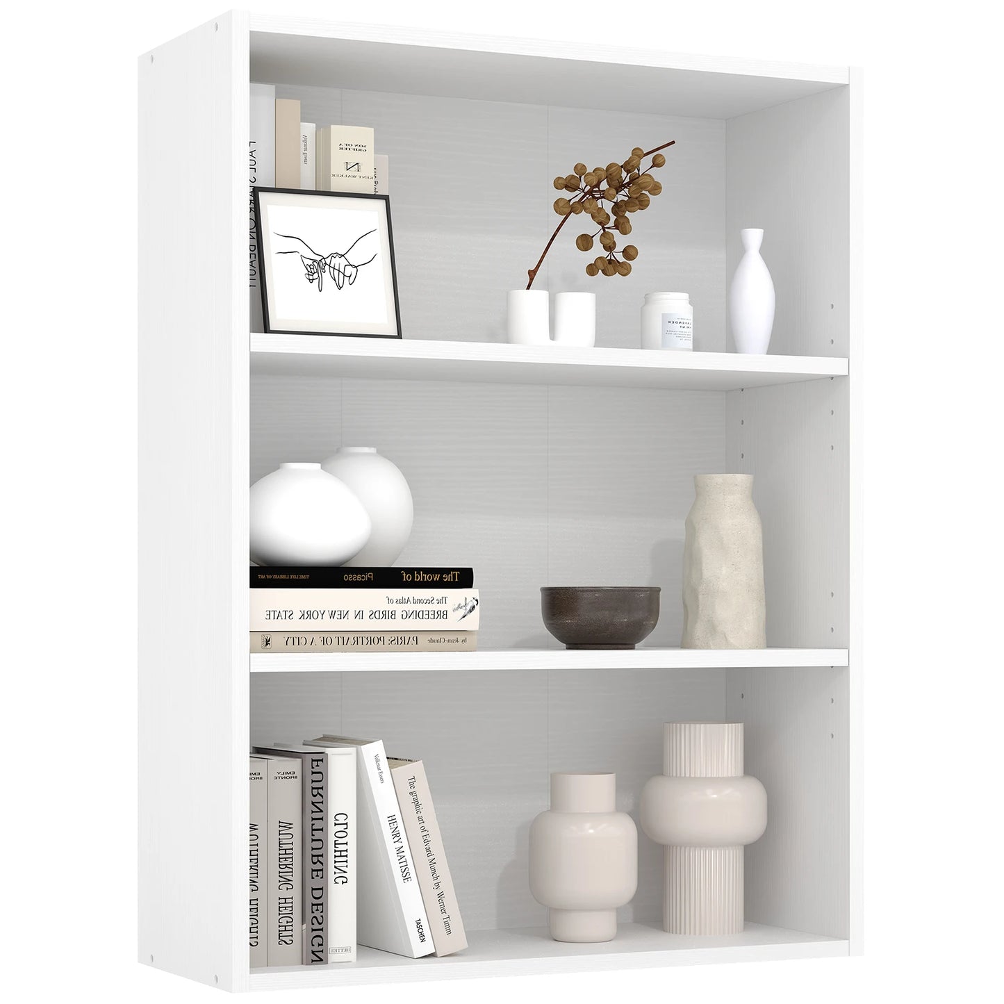 3 or 4 Tier Wooden Bookcase with Adjustable Shelves for your Storage needs in your Home
