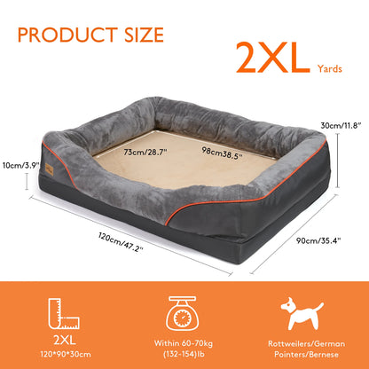 Large Soft and Comfortable Waterproof Dog Bed with Washable Cover
