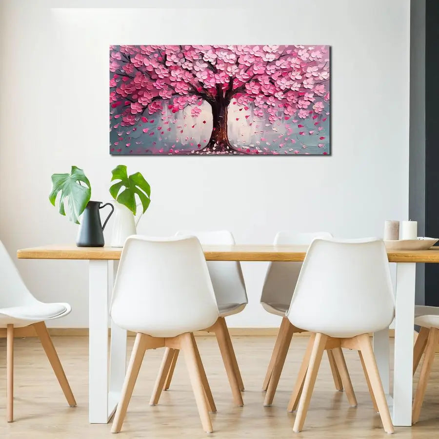 Pretty Pink Tree Wall Art for Living Room, Bedroom, Office