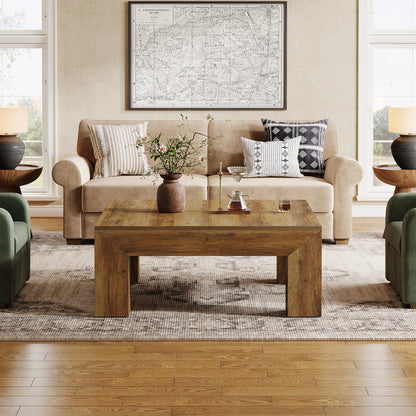 39.4-Inch Square Coffee Table for Living Room