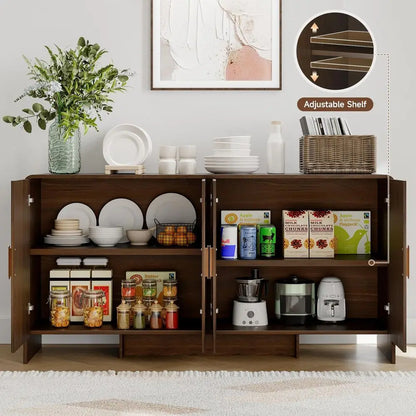 60-inch Modern Farmhouse Buffet Cabinet with Adjustable Shelves