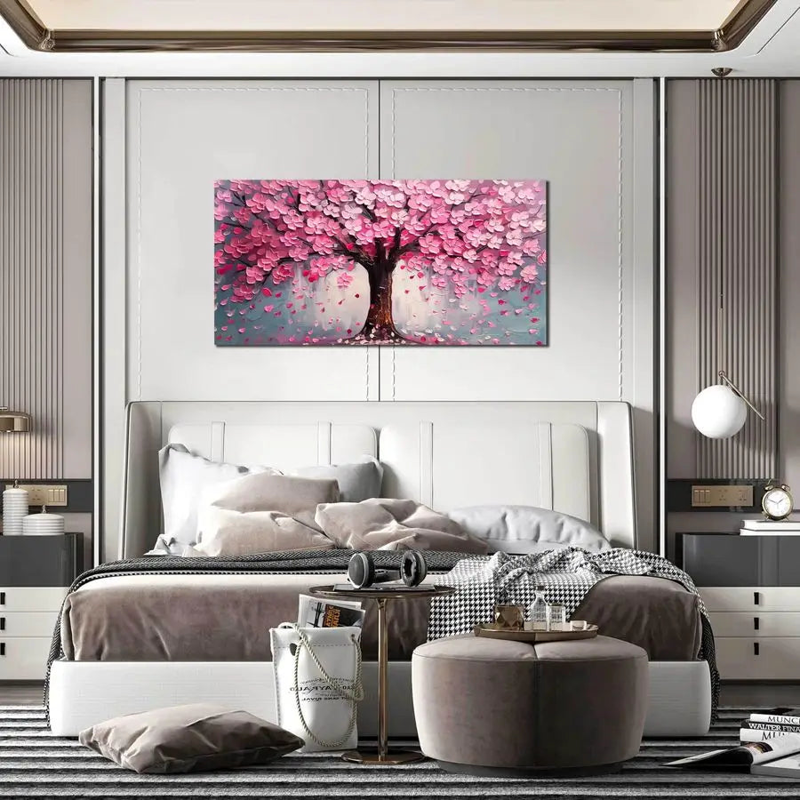 Pretty Pink Tree Wall Art for Living Room, Bedroom, Office