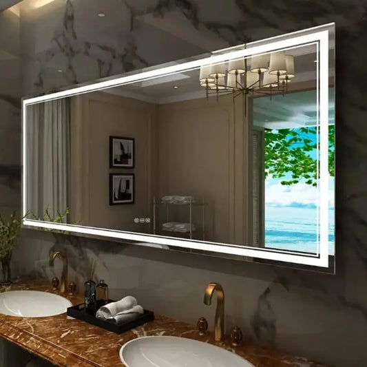 Wall Mounted Touch Anti-fog Large Illuminated LED Bathroom Mirror