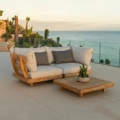 Stylish Outdoor Waterproof Solid Wood Teak Sofa Set