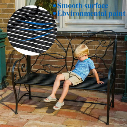 Rust-resistant Butterfly Bench with Arm rests for the backyard, balcony, or porch