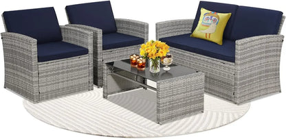 4 Piece Rattan Patio Set for your outdoor space