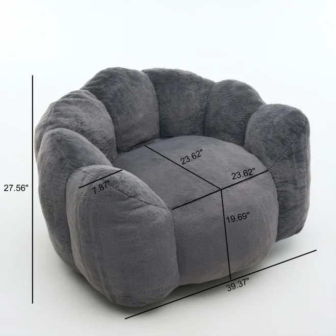 Large Velvet Petal Cloud Lounge Chair for Living Room or Bedroom