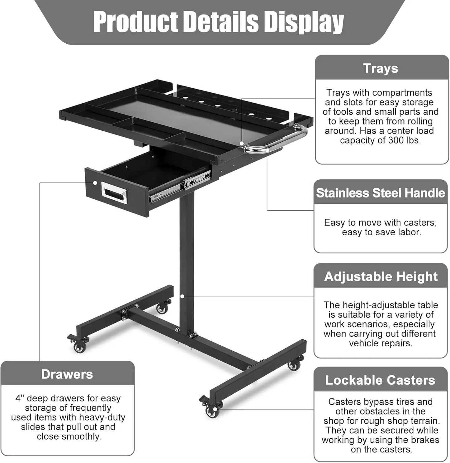 Rolling Utility Worktable for a variety of uses
