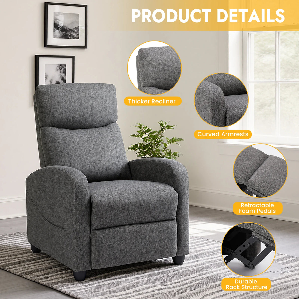 Recliner with Lumbar Support for your Living Room