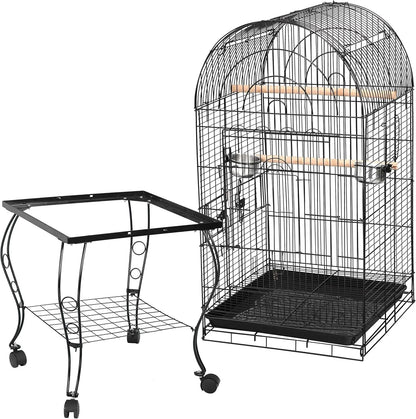 63.5 Inches Bird Cage with Detachable Stand and Open Top