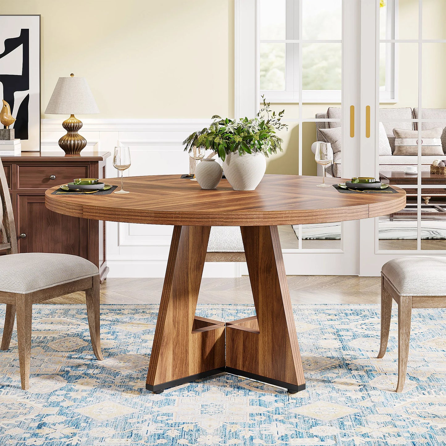 47 inch Round Dining Table for 4