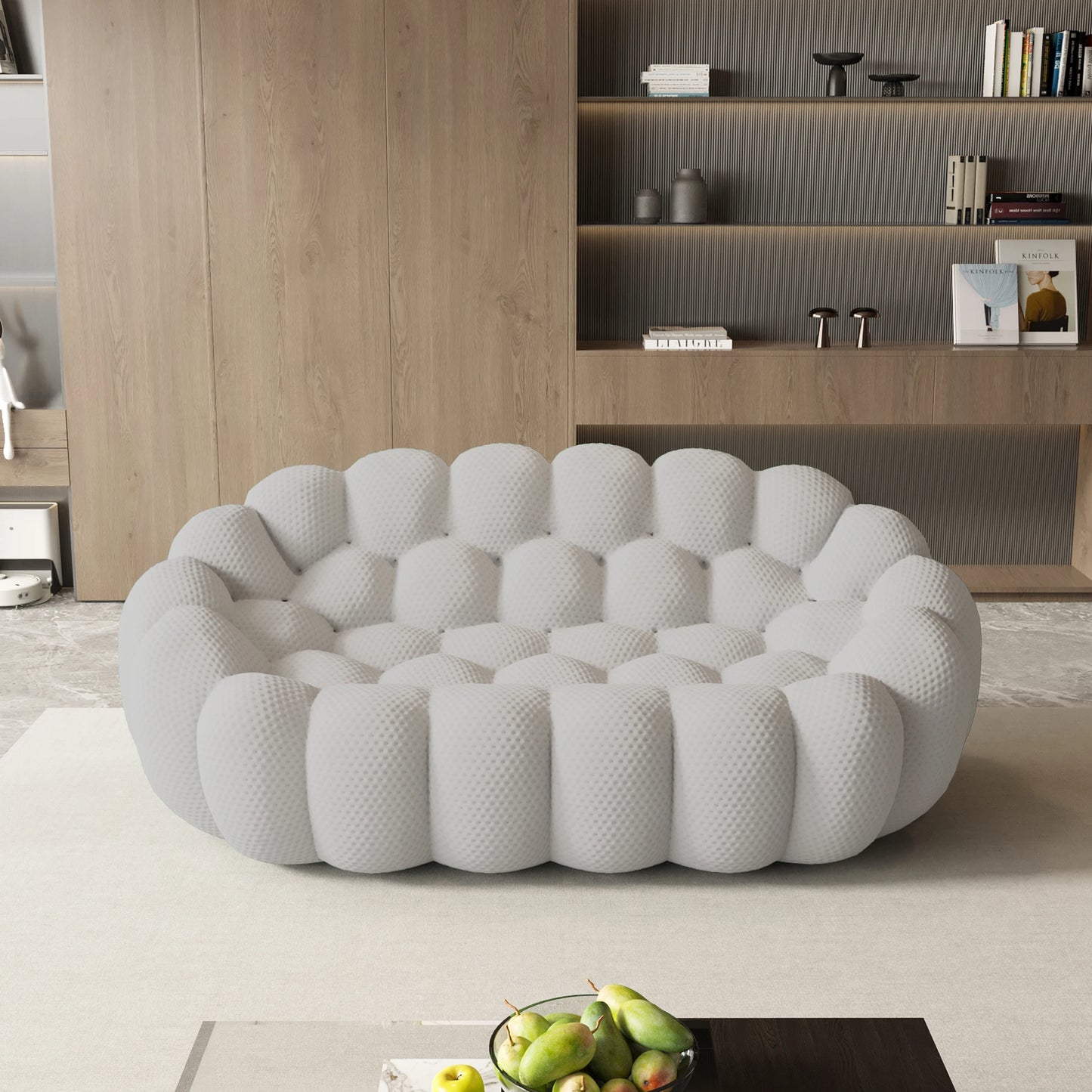 79.5" Modern Curved Boneless Sofa