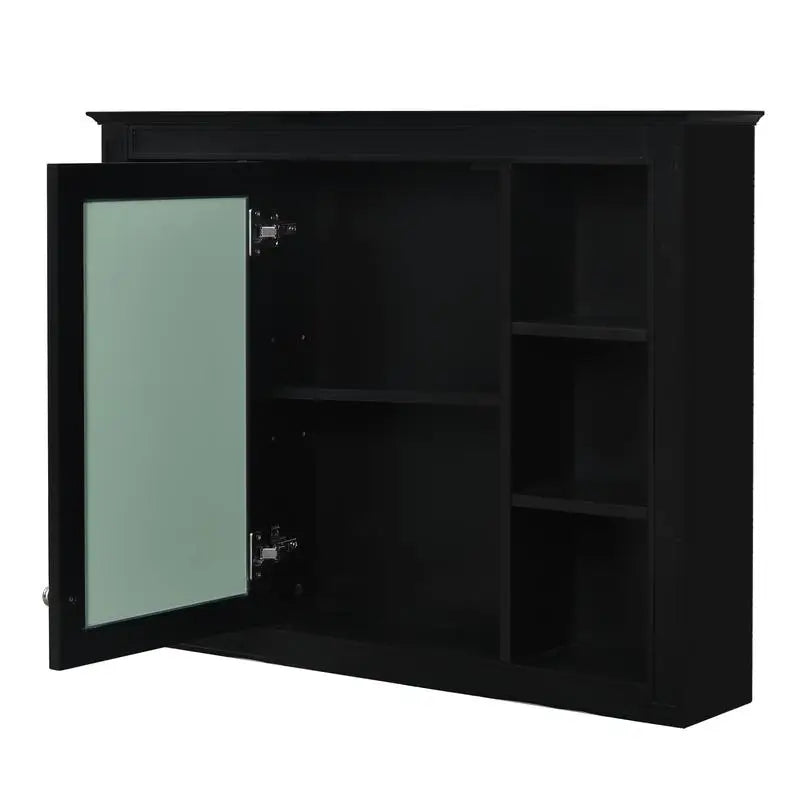 36" Bathroom Vanity with Sink, Modern Storage Cabinet w/ Mirror + Shelves