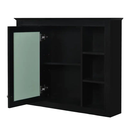 36" Bathroom Vanity with Sink, Modern Storage Cabinet w/ Mirror + Shelves