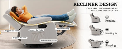 360 Degree Swivel Rocker Recliner for Small Spaces