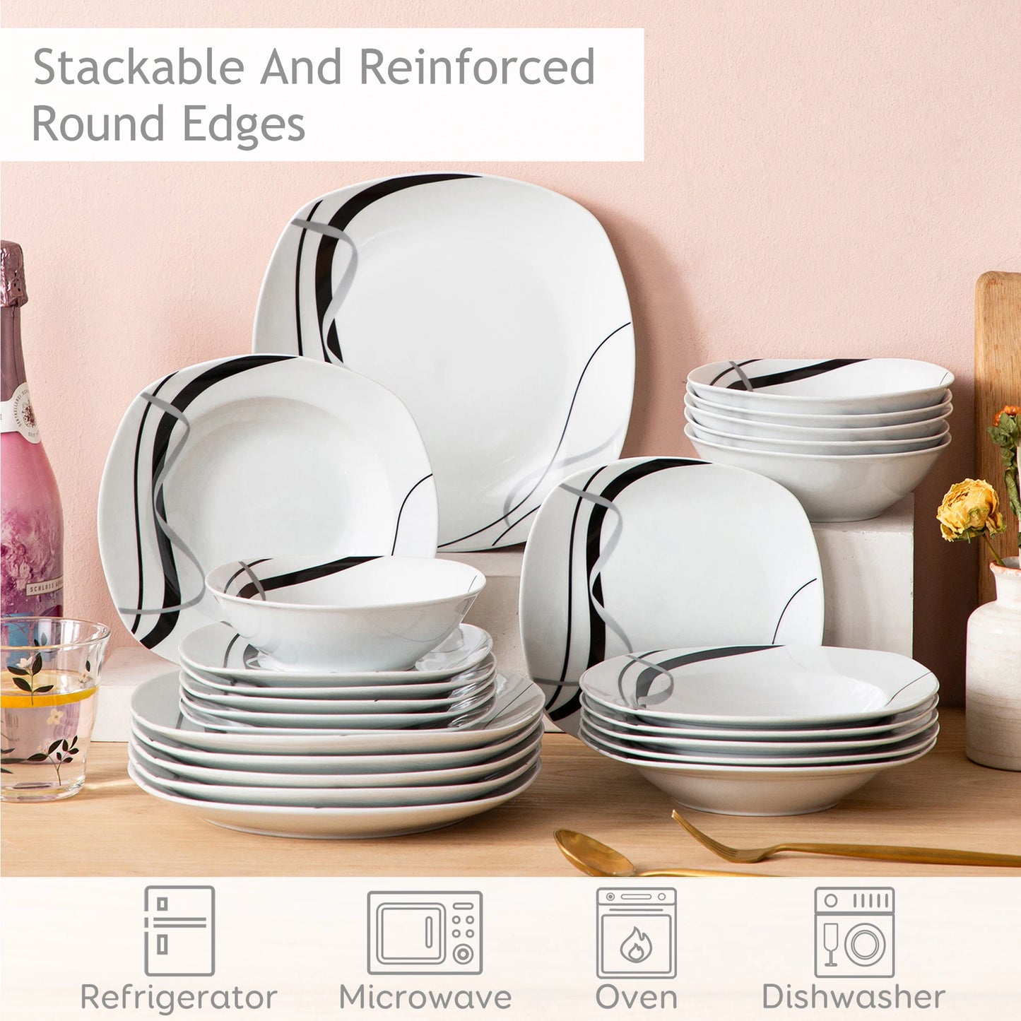 18 or 36-Piece Porcelain Ceramic Dishware Set