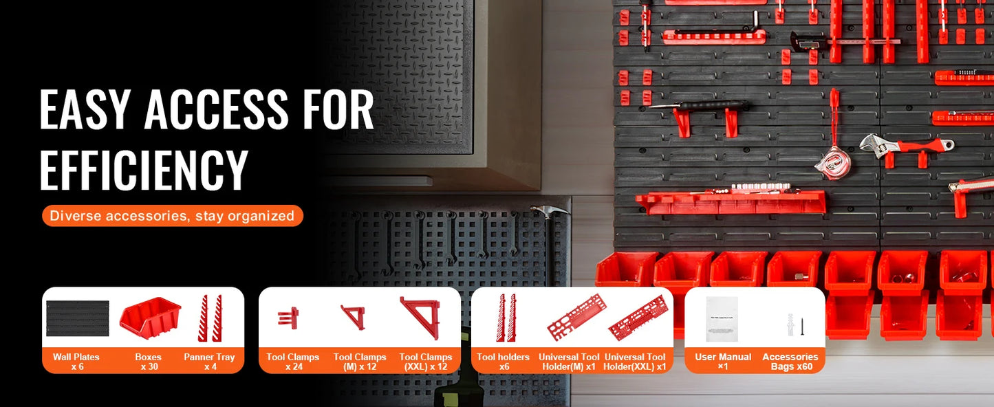 Wall Mounted Storage Bins Parts Rack Organizer for your Garage