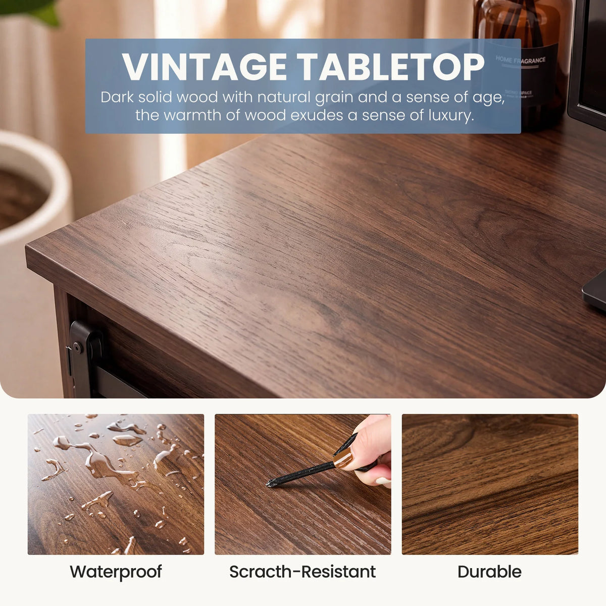 Wood TV Stand with Sliding Cabinet Doors