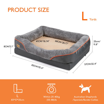 Large Soft and Comfortable Waterproof Dog Bed with Washable Cover