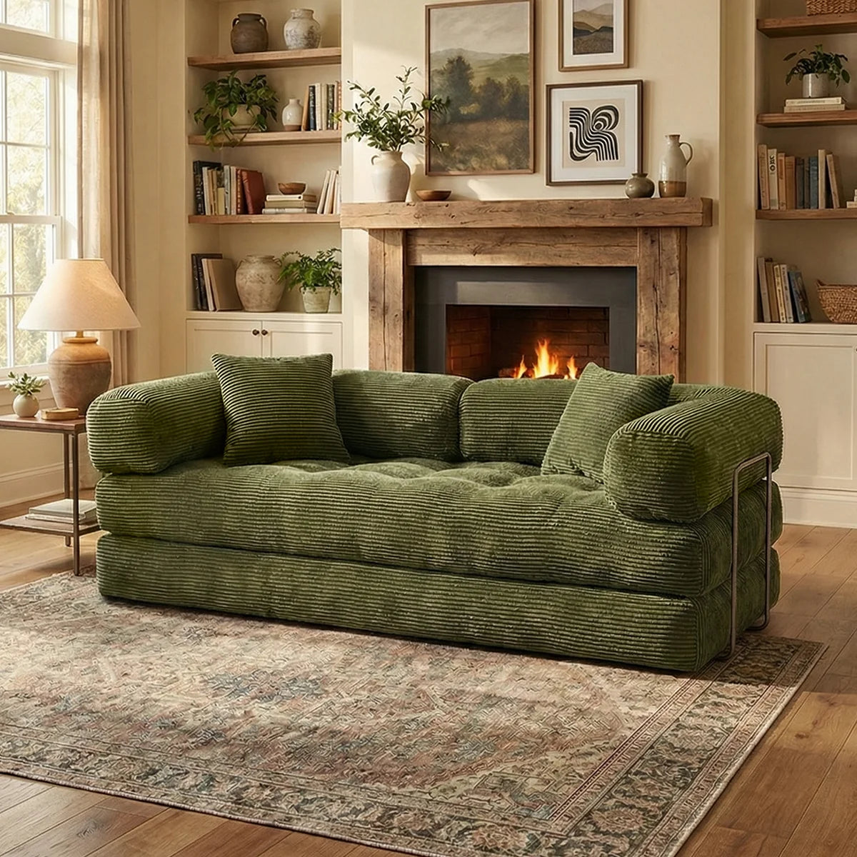 4-in-1 Folding Corduroy Boneless Sleeper Couch