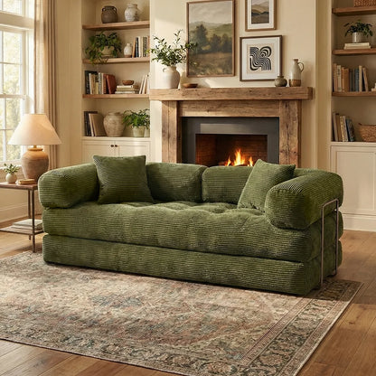 4-in-1 Folding Corduroy Boneless Sleeper Couch