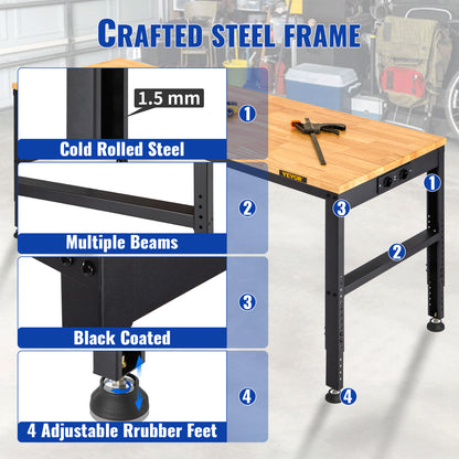 4 FT Workbench with Adjustable Height for your workspace!