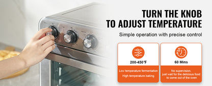 Countertop Stainless Steel 18L 1700W Air Fryer and Toaster Oven Combo