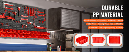 Wall Mounted Storage Bins Parts Rack Organizer for your Garage